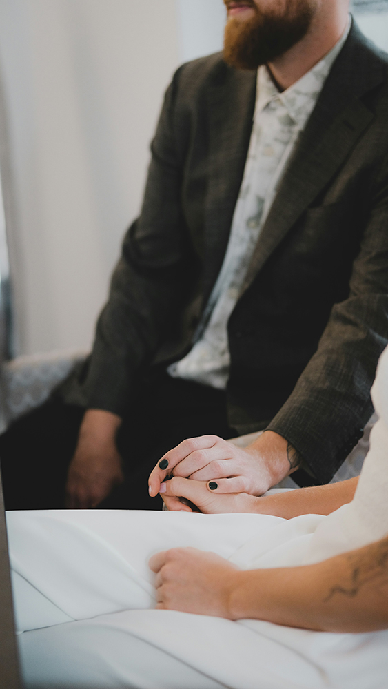 Person in a therapy session setting